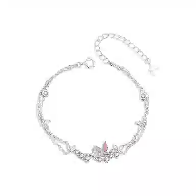 【纯银999 | 星光蝴蝶】 凤祥囍事 老凤祥 优雅浪漫温柔小众设计简约学生日常轻奢极简高级感经典百搭通勤浪漫约会可调节 足银 手链 女款