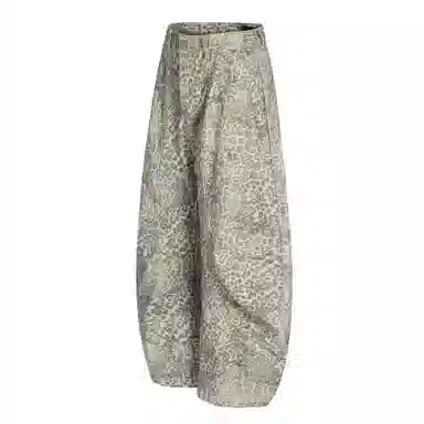 STRANGER LAB Leopard Cargo Jeans