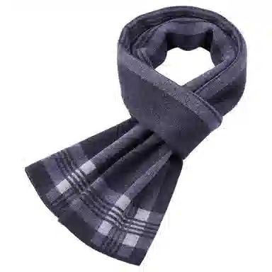 红豆 优雅柔软时尚保暖条纹格 棉羊毛 绒线围巾 男款