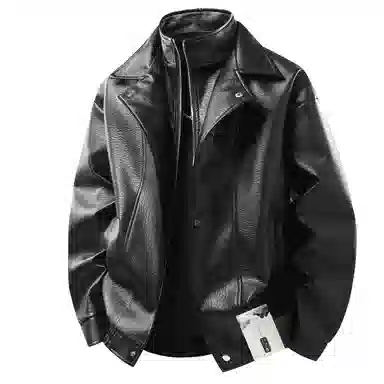 【老钱风高智感PU皮衣】布客行 飞行员教练机能服美拉德港高街休闲轻奢时尚痞帅翻领假两件落肩袖韩版百搭保暖防泼水工装夹克 男女同款