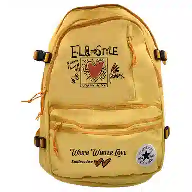 Converse Logo Zipper Backpack Yellow