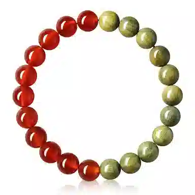 聆听花开 新中式复古国风优雅小众高级感轻奢文玩佛珠盘玩玛瑙简约百搭个性日常民族风手饰礼盒装#好运 绿檀 手串 男女同款情侣款