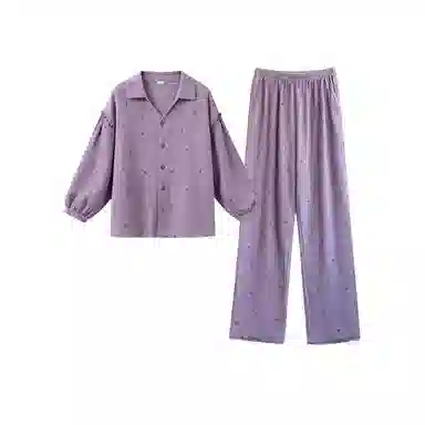 静英鸾 长袖长裤舒适简约宽松轻盈可外穿家居服睡衣套装 女款