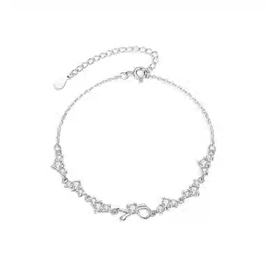 【纯银999 | 星光蝴蝶结】 凤祥囍事 老凤祥 优雅浪漫温柔小众设计简约学生日常轻奢高级感经典百搭通勤浪漫约会可调节#好运 足银 手链 女款