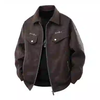 【高智感老钱风PU皮衣】布客行 机能风飞行员教练服美拉德港风高街休闲轻奢痞帅翻领落肩袖韩版百搭防风防泼水工装夹克 男女同款