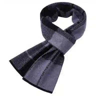 红豆 简约时尚百搭经典秋冬 羊毛 绒线围巾 男款