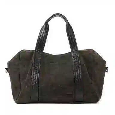 黑田矢衛 大容量时尚短途出差日系行李袋收纳拼接轻便可套拉杆箱旅行包单肩斜挎包 帆布 纹纳 手提包 男女同款情侣款 苔岩褐