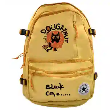 Converse Logo Zipper Backpack Yellow