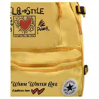 Converse Logo Zipper Backpack Yellow