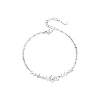【纯银999 | 星光蝴蝶】 凤祥囍事 老凤祥 优雅浪漫温柔小众设计简约学生日常轻奢高级感经典百搭通勤浪漫约会可调节#好运 足银 手链 女款