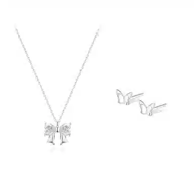 【纯银999 | 蝴蝶结】 凤祥囍事 老凤祥 小众设计高级感经典百搭简约学生日常精致轻奢通勤约会温柔气质可调节锁骨链#好运 足银 项链 女款