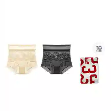 二三二三 蕾丝高腰无痕收腹轻时尚舒适透气甜美三角内裤 女款 礼袋装