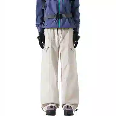 拓菲 美式机能拼接褶皱伞兵裤子男秋季潮牌宽松直筒阔腿百搭大口袋休闲工装裤 男女同款