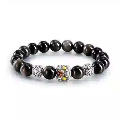 【999足银|醒狮手链】生财利是 匆匆那年 八方来财  高级感 小众个性设计#好运 黑曜石 手串 男款