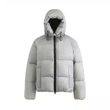 【dme】 美式复古纯色连帽宽松白鸭绒外套男冬季休闲保暖面包服中性加厚短款羽绒服 男女同款