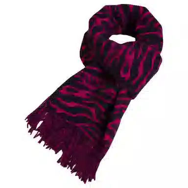 红豆 个性保暖舒适柔软花纹 羊毛 绒线围巾 男女同款情侣款