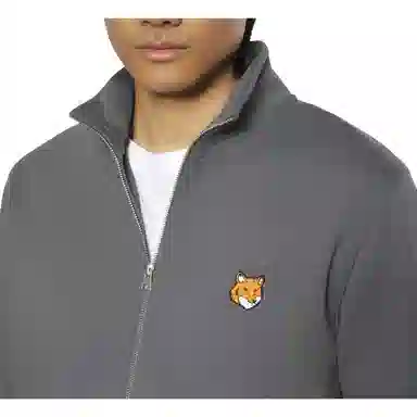 Maison Kitsune FOX HEAD ZIPPED REGULAR SWEATSHIRT