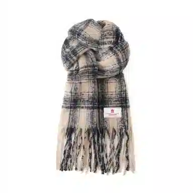 宫里的世界 保暖流苏韩版格纹 聚酯纤维 绒线围巾 男女同款情侣款