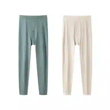 贴身领域 俩条装青少年纯棉秋裤男士春秋季初高中学生单件全棉毛线裤防寒打底裤抗寒贴身舒适柔软简约保暖裤 男款