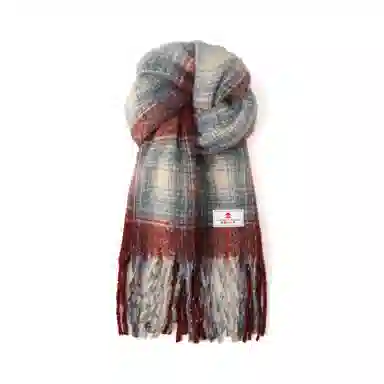 宫里的世界 保暖流苏韩版格纹 聚酯纤维 绒线围巾 男女同款情侣款