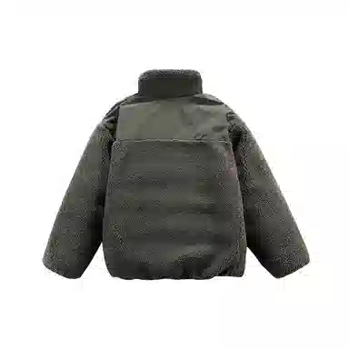 【dme】 潮牌复古美式休闲中性情侣宽松羊羔绒白鸭绒外套男冬季时尚保暖立领纯色户外羽绒服 男女同款