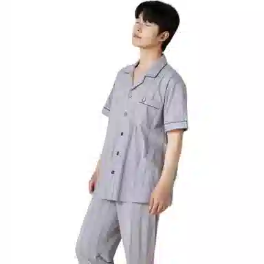 欧迪芬 宽松高级感开衫睡衣套装 男款