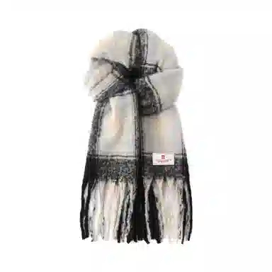 宫里的世界 保暖流苏韩版格纹 聚酯纤维 绒线围巾 男女同款情侣款