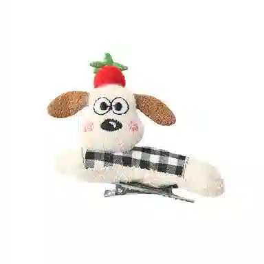 如花梦 可爱万岁 软萌小狗波点侧边夹碎发刘海夹 布艺 发夹 女款