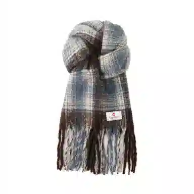 宫里的世界 保暖流苏韩版格纹 聚酯纤维 绒线围巾 男女同款情侣款