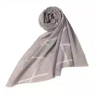 红豆 时尚百搭轻盈舒适保暖条纹格 羊毛 绒线围巾 男女同款情侣款