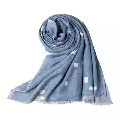 红豆 时尚百搭轻盈舒适保暖条纹格 羊毛 绒线围巾 男女同款情侣款