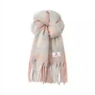 宫里的世界 保暖流苏韩版格纹 聚酯纤维 绒线围巾 男女同款情侣款