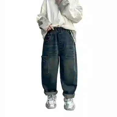 黑恐龙牛仔裤 宽松裤子痞帅春季