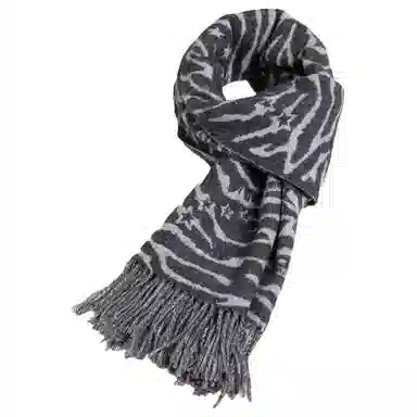 红豆 个性保暖舒适柔软花纹 羊毛 绒线围巾 男女同款情侣款