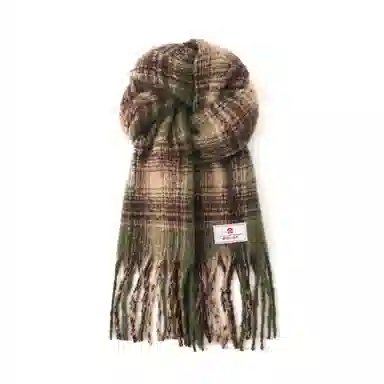 宫里的世界 保暖流苏韩版格纹 聚酯纤维 绒线围巾 男女同款情侣款