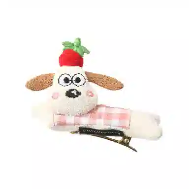 如花梦 可爱万岁 软萌小狗波点侧边夹碎发刘海夹 布艺 发夹 女款