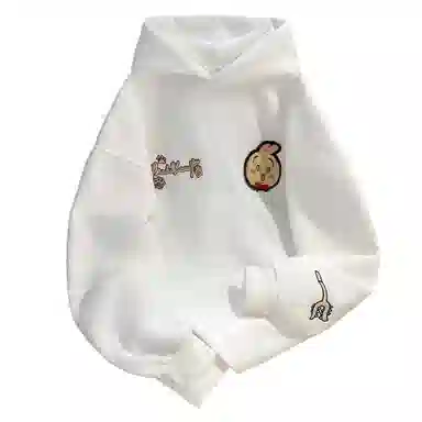 哲源 美式复古重磅华棉趣味卡通万针刺绣春秋设计感情侣外套潮牌舒适日常通勤百搭无性别主义连帽卫衣 男女同款