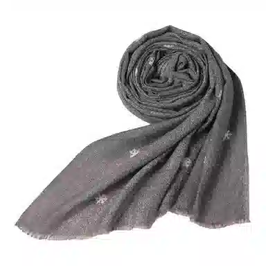 红豆 时尚百搭轻盈舒适保暖条纹格 羊毛 绒线围巾 男女同款情侣款