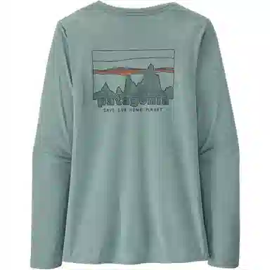 patagonia Women's Long-Sleeved Capilene Cool Daily Graphic Shirt C1logo T