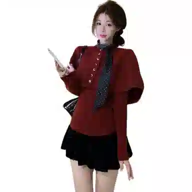 桴生 氛围感秋冬短款上衣针织衫 女款