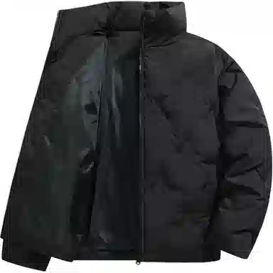 双星八特 美式潮流学院风立领宽松休闲百搭外套经典纯色格子棉服 男女同款