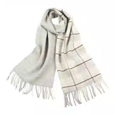 红豆 品牌格子条纹保暖经典 羊毛 绒线围巾 男女同款情侣款