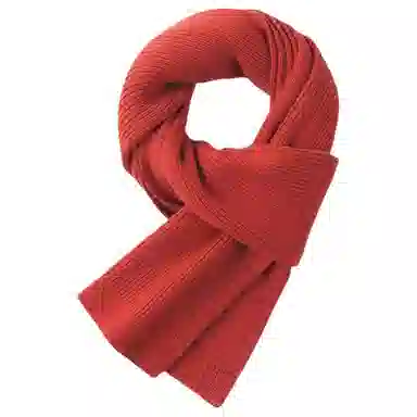 红豆 简约时尚柔软优雅百搭保暖 羊毛 绒线围巾 男女同款情侣款