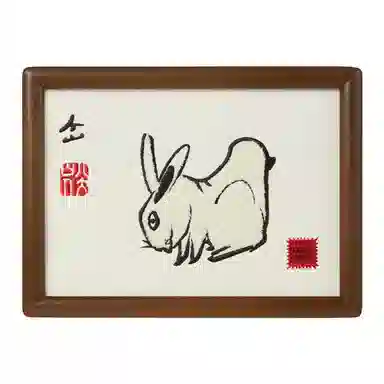 问童子 八大山人纪念馆 刺绣画 毛绒桌面装饰摆件高端艺术饰品 玩偶周边
