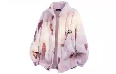 大卫贝肯 美式学院风基础款渐变撞色拼接设计宽松舒适休闲百搭简约保暖加厚羊羔绒绒感外套 男女同款