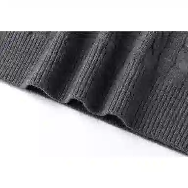 欧迪芬 潮牌纯色绞花半拉链休闲百搭内搭大学生外穿开衫立领毛衣 男女同款