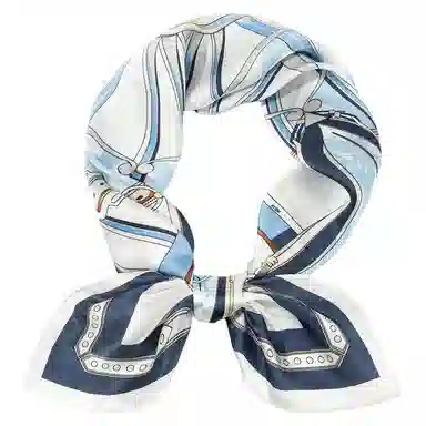 一米画纱 古典花卉雅韵国风真丝方巾旅游装饰素绸缎领巾搭配西装时尚出游 桑蚕丝 丝巾 女款