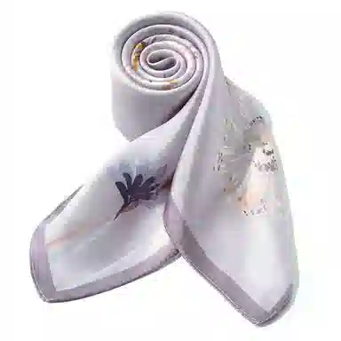 一米画纱 丝绸质感花卉图案国风印花真丝方巾踏青郊游装饰领巾拍照搭配 桑蚕丝 丝巾 女款