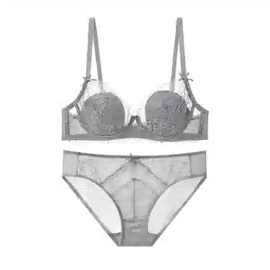 内在密码 法式蕾丝文胸女薄款胸大显小软钢圈上托防下垂纯欲性感罩内衣裤套装 女款