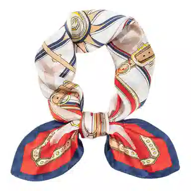 一米画纱 古典花卉雅韵国风真丝方巾旅游装饰素绸缎领巾搭配西装时尚出游 桑蚕丝 丝巾 女款